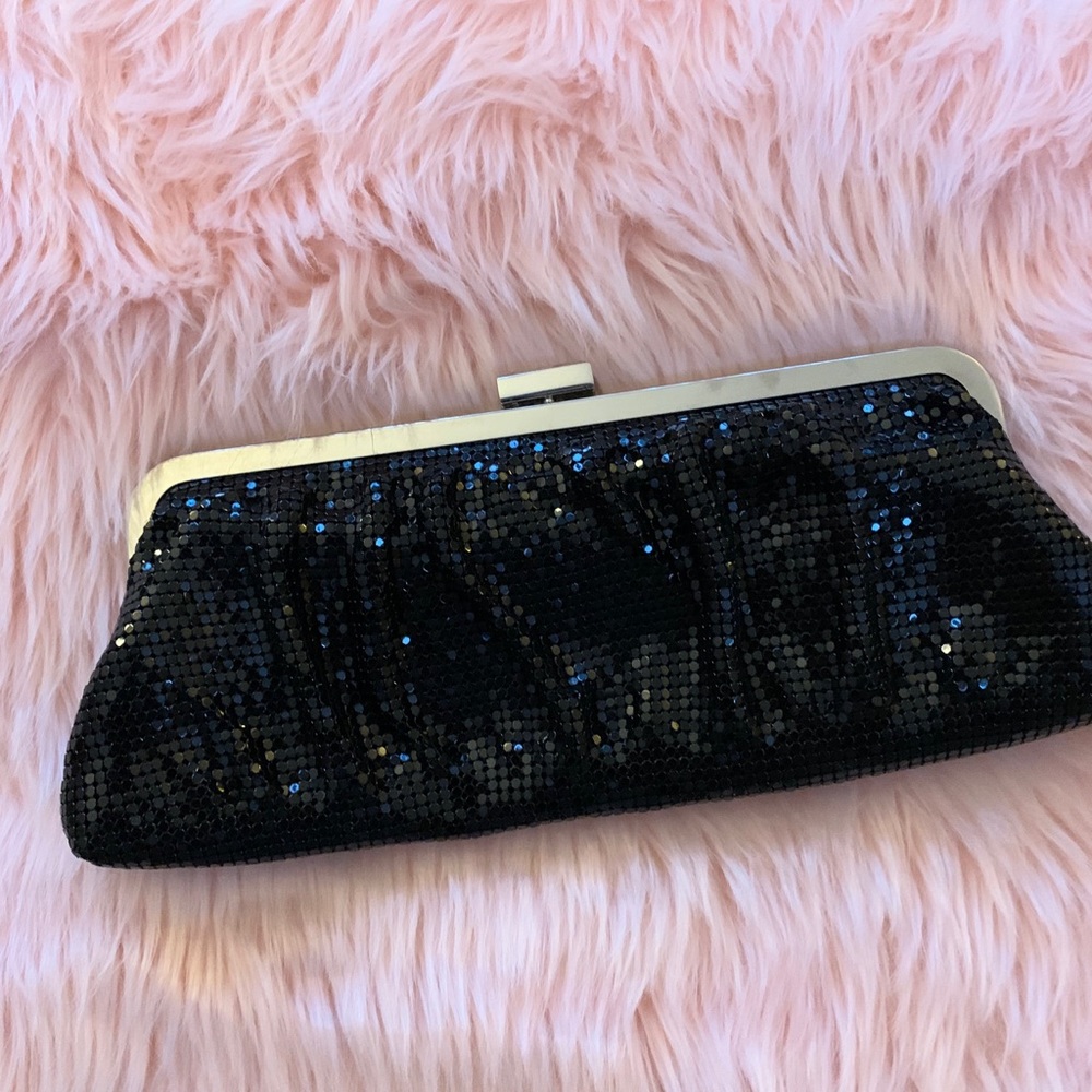Vintage- Beautiful Elegant Kate Landry Black Sequin Evening Bag